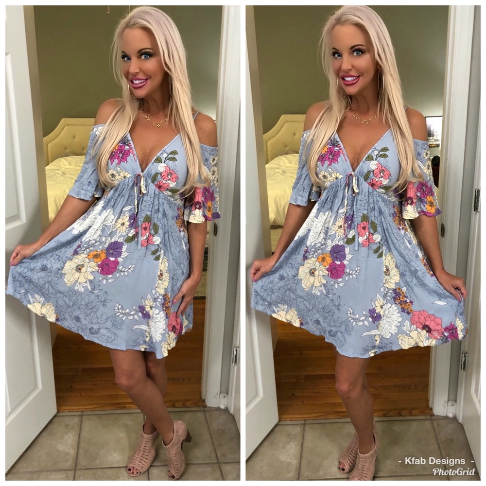 💝LAST 1! Spring Palette Floral Dress Fit n Flare - Picture 3 of 6